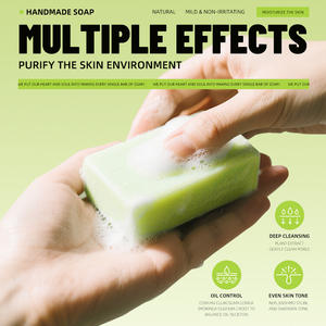 Nuevo logotipo personalizado al por mayor aguacate Moringa cúrcuma jabón hecho a mano Ácido Kójico blanqueamiento acné <span class=keywords><strong>y</strong></span> pecas aguacate cúrcuma jabón - Product Image 4