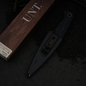 Cuchillo de hoja fija HUNT BM203 de acero inoxidable con punta de caída y borde serrado, mango de micarta, cuchillo de supervivencia para camping, compatible con OEM y ODM - Product Image 3