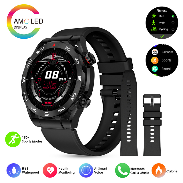 Reloj Inteligente Para Ujer Custom logo AMOLED AM13 Smart Watch AI Voice  BT Calling Original Sports Round Smart Watch