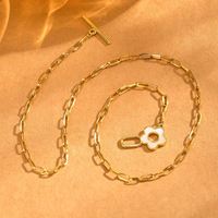 Moda impermeable mujer joyería 18K Real Pvd plateado Acero inoxidable chapado en oro Color goteo pegamento serie Ot-hebilla collar