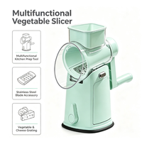 Multifunctionele PP plastic groentesnijder met roestvrijstalen mes, kaas- en aardappelrasp, notenmolen, pinda-molen voor de keuken
