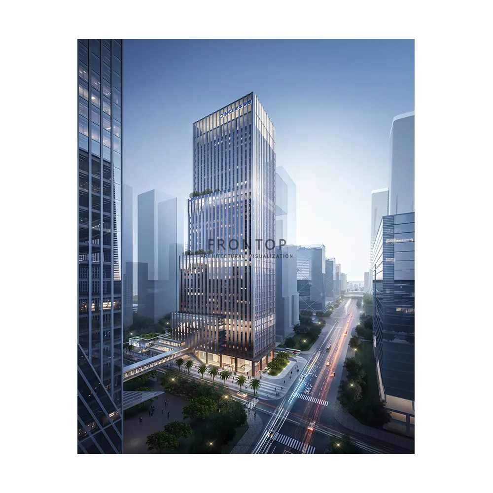 One-Stop Solution 3D Architectural Semi-Aerial Hotel 3D Villa Design Modern Office Building Design