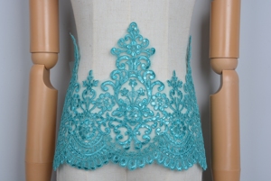 Nhà Máy Trực Tiếp Sequin Thêu Ren Cắt Tỉa Đám Cưới Lưới Ren Trim Dây Thêu <span class=keywords><strong>Guipure</strong></span> Quần Áo May Mặc - Product Image 6