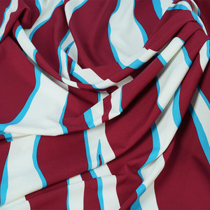 New 100d Four-sided Elastic Polyester Geometric Wave <strong>Pattern</strong> Printing <strong>Fabric</strong> Woven Dress <strong>Fabric</strong> Women's <strong>Fabric</strong> for Clothing - Product Image 3