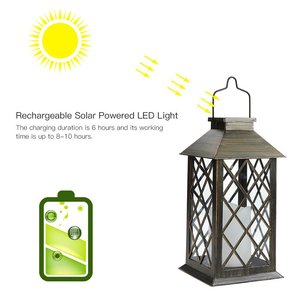 Lanternes solaires de jardin à LED, lampe à bougie suspendue d'extérieur, résistante à l'eau, en plastique, pour patio, cour, terrasse - Product Image 2