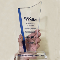 Trophée en verre cristallin personnalisé, gravé au laser, écologique, avec coffret cadeau pour événements sportifs d'entreprise