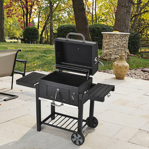 Outdoor Courtyard <strong>Large</strong> Barbecue Grill for More Than 8 People Charcoal Grill Thickened <strong>Large</strong> Square Furnace with <strong>Cover</strong> - Product Image 2