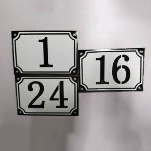 מסורתי בית וינטג פורצלן מתכת בית פורצלן מספר שלט אמייל לוח מספר מתכת - Product Image 3