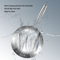 Panci Penggorengan peralatan masak induksi restoran, peralatan masak induksi anti lengket baja tahan karat 304