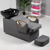 Fauteuil de lavage moderne de haute qualité en cuir synthétique pour salon de coiffure, idéal pour le lavage des cheveux sur lit de shampoing