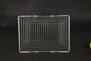 Panier de courses en fil métallique avec 2 poignées, capacité de 23 L, durable et facile à transporter pour les supermarchés et les magasins de proximité - Product Image 4