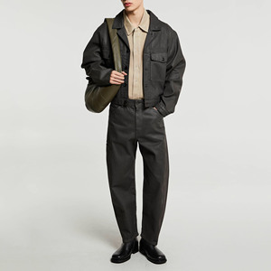 High Quality Vintage Custom Men's Black <strong>Waxed</strong> Denim <strong>Jacket</strong> Boxy CroppedCotton Twill <strong>Trucker</strong> <strong>Jacket</strong> for Men - Product Image 4
