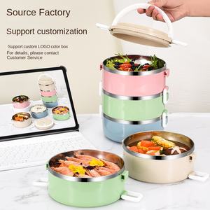 Marmita Portátil de Aço Inoxidável 304 Isolada com Compartimentos em Múltiplas Camadas e Vedação Estilo Japonês para Estudantes e Funcionários de Escritório - Product Image 4