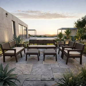 Conjunto de Muebles de Jardín de Mimbre de 4 Piezas, Resistente y de Calidad Comercial, con Cojines Gruesos y Suaves para Patio o Terraza - Product Image 4