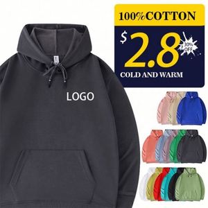 Sudaderas con Capucha de Algodón Saludable de Buena Calidad para Hombre, Sudaderas Deportivas de Primavera para Adultos, Tejido Fino de Punto, Diseño Sólido - Product Image 5