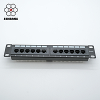Jaringan 10 inci 1U 12 Port Panel Patch Cat5e Cat6 Cat6a