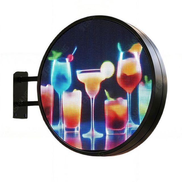 Outdoor Waterproof Round LED Light Box Sign P1.8 P2.5 P5 High Brightness WiFi Control Commercial Advertising Display Board