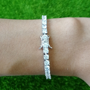 BB019 Pulsera de tenis de latón chapado en oro de 18K con circonita cúbica de 4mm, 6, 7, 8 y 9 pulgadas, estilo Iced Out, para mujer, joyería Hip Hop - Product Image 3