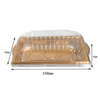 Barquette alimentaire JY-F2200 avec couvercle transparent, type plateau de service, boîte dorée jetable, plateau rectangulaire en plastique pour sushis