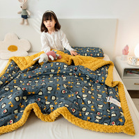 Nouveau Écologique 100% Coton Jeter Super Confortable Épais Couverture D'hiver pour Enfants Brodé Dessin Animé Motif Respirant