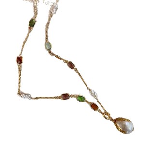 Colliers pendentifs en fausse perle de forme baroque, en alliage de zinc, sertis de pierres, pour femmes, à porter au quotidien - Product Image 5