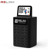 Station de recharge de batteries partagée Relink à 12 emplacements pour les entreprises de location avec système de point de vente, borne de recharge de batteries et station de recharge de téléphones portables