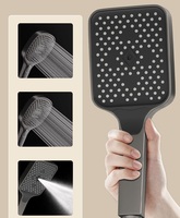 Plate-forme de rangement extra-large avec affichage numérique, ensemble de douche pluie, système de douche piano en acier inoxydable, massage par jet en céramique polie