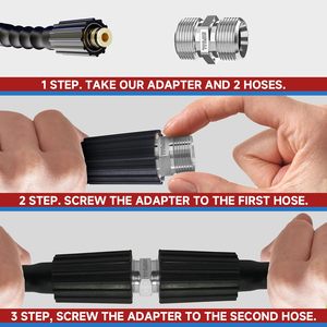 Adaptateur à connexion rapide en acier inoxydable STM 3/8 pour tuyau d'arrosage de lavage de voiture, utilisation extérieure - Product Image 5