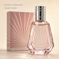 Flacon de parfum vide personnalisé en verre facetté avec bouchon argenté, flacon atomiseur rechargeable en gros avec boîte, logo personnalisé de luxe