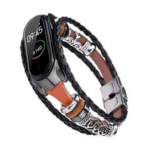 Cinturino in Pelle alla Moda con Perline per Smartwatch Xiaomi <span class=keywords><strong>Mi</strong></span> <span class=keywords><strong>Band</strong></span> 10 8 9 6 <span class=keywords><strong>5</strong></span> - Product Image 3