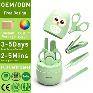 Kit de soin des <span class=keywords><strong>ongles</strong></span> <span class=keywords><strong>pour</strong></span> bébé 4 en 1, design mignon de hibou, ensemble de manucure protecteur avec coupe-<span class=keywords><strong>ongles</strong></span>, ciseaux, <span class=keywords><strong>lime</strong></span> à <span class=keywords><strong>ongles</strong></span> et pince à épiler - Product Image 1