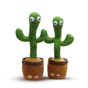 Fabricant OEM Cadeau de Noël Pot de fleurs en peluche Jouets en peluche Record Twisting Sing Talking Dancing Cactus Jouet avec sac d'opp léger - Product Image 1