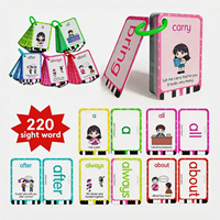 Tarjetas didácticas personalizadas de fábrica con frases en inglés, tarjetas de aprendizaje de palabras en inglés de doble cara, tarjetas educativas para niños