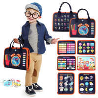 Tableau d'activités Montessori portable en feutre pour tout-petits 3+ ans, avec activités d'apprentissage préscolaire et compétences de vie