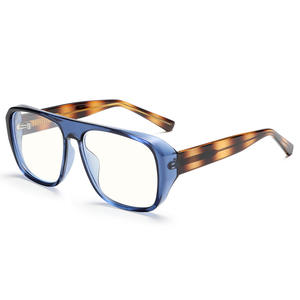 กรอบแว่นตาทรงสี่เหลี่ยมสีเทาแจ็ค เรคท์แองเกิลเลนส์อะซีแบบเต็มกรอบป้องกันแสงสีฟ้าเลนส์แบบไม่มีค่าสายตาสำหรับทุกเพศ Kg2537op - Product Image 2