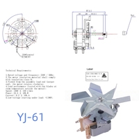 Ventilateur de four AC compact haute température 110-240V 50Hz 700-1600 tr/min Moteur à pôles ombragés monophasé antidéflagrant
