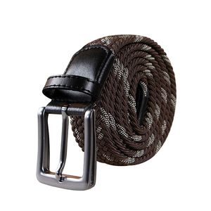 Gemengde kleuren, op maat gemaakt logo, hoogwaardige legering gesp, sportieve stijl, elastische gevlochten stretch riem voor dames en heren - Product Image 1