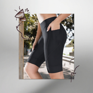 Shorts de Ciclismo de Cintura Alta para Mujer, Transpirables, de Secado Rápido, Ajustados, con Bolsillo, para Gimnasio y Running - Product Image 3