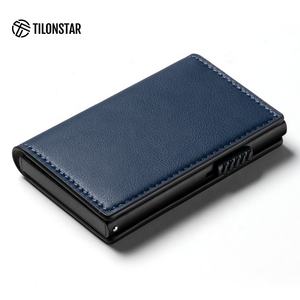 TILONSTAR TVC315 Anti-Theft Business Card <b>Wallet</b> Leather Pop up <b>Wallet</b> Aluminum Credit Card <b>Holder</b> With RFID Blocking Function - Product Image 3