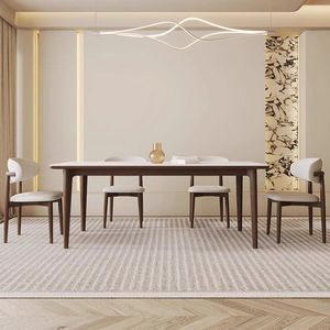 Ensemble <span class=keywords><strong>de</strong></span> table à manger et <span class=keywords><strong>de</strong></span> chaises <span class=keywords><strong>en</strong></span> <span class=keywords><strong>bois</strong></span> <span class=keywords><strong>de</strong></span> luxe moderne 2025 Rock Board Design pour l'utilisation <span class=keywords><strong>de</strong></span> meubles <span class=keywords><strong>de</strong></span> maison dans le salon et la <span class=keywords><strong>cuisine</strong></span> - Product Image 4