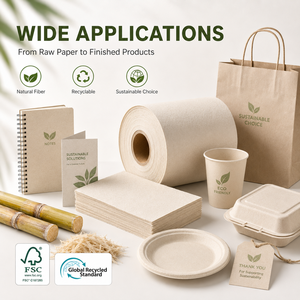 Papier de canne à sucre sans arbre pour étuis de clés d'hôtel, inserts pour disques vinyles, bandes de cigares, pochettes de <span class=keywords><strong>CD</strong></span>, papier spécial en bagasse naturelle en vrac - Product Image 4