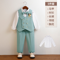 Ensemble de cérémonie beige : Gilet, Chemise à manches longues, Pantalon, Nœud papillon, Broche, pour Porteur d'alliances, Église, Fête d'anniversaire, Concours de beauté