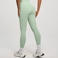 Pantalon de yoga sport taille haute effet push-up, gainant ventre plat, en Spandex/Polyester haute élasticité, longueur intégrale, design uni