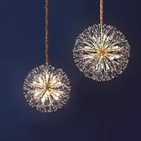 Lustres suspendus en cristal décoratifs nordiques modernes, forme de pissenlit, pour salon, salle à manger, décoration de la maison, LED, luminaires suspendus de luxe