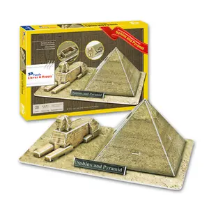 Iq Spel Speelgoed Driehoek Piramide Model Papier 3D Puzzel Piramide Met Sphinx