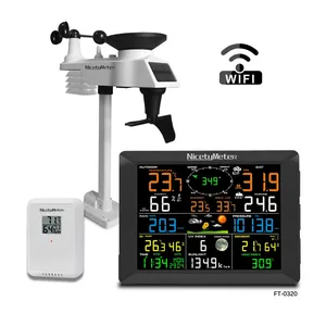 Station météo professionnelle sans fil 0320 RF 433mhz 8 en 1 avec WIFI avec moniteur thermo-hygromètre séparé