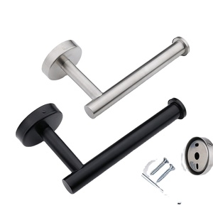 Porte-papier toilette en acier inoxydable noir sur mesure, support de rouleau à adhésif puissant - Product Image 6