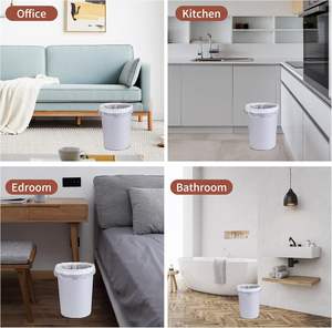 Bolsas de Basura de Plástico con Cordón, Bolsas de Basura Gruesas, Elásticas, Impresas, Transparentes, Desechables y Reciclables para Baño y Oficina - Product Image 5