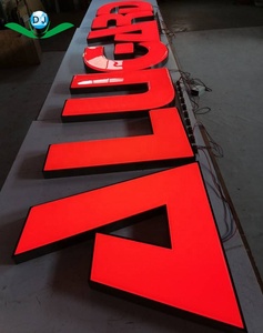 Letrero Led de 40x40 cm, letrero Led rojo para barbería, señalización Led para barbería, exterior, Doner Chef, Shenyang, letrero con letras de luz Led - Product Image 5