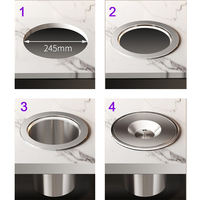 Poubelle en métal cachée pour Table de cuisine Comptoir en acier inoxydable Poubelle intégrée Dissimuler la poubelle de stockage